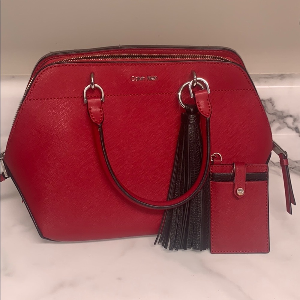 Calvin Klein Red purse with small wallet